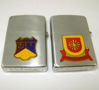 TWO Vulcan 1950s Military Lighters *B Co. & C Bat.*  