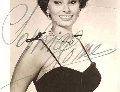 SOPHIA LOREN   ORIGINAL Signed Photog. w/envelope 1958  