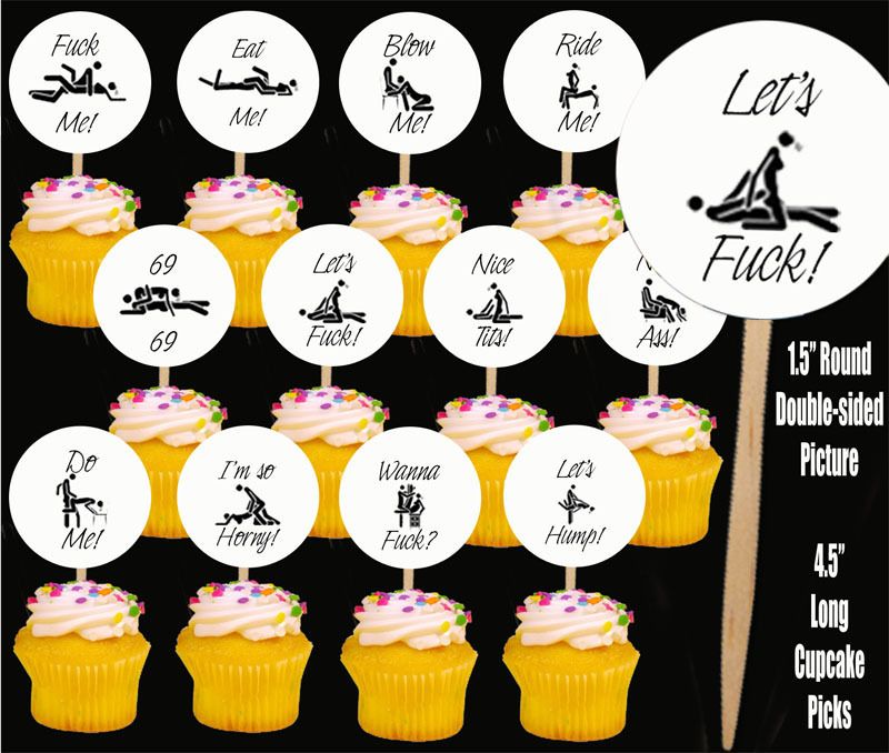 Kama Sutra Positions Bachelorette Cupcake Picks  12 pcs  