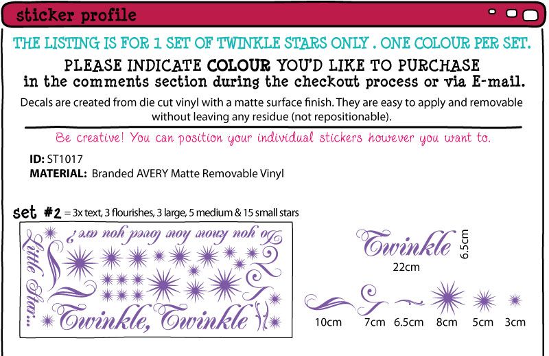 Twinkle Twinkle Little Star Childrens Nursery Vinyl Wall Art Sticker 