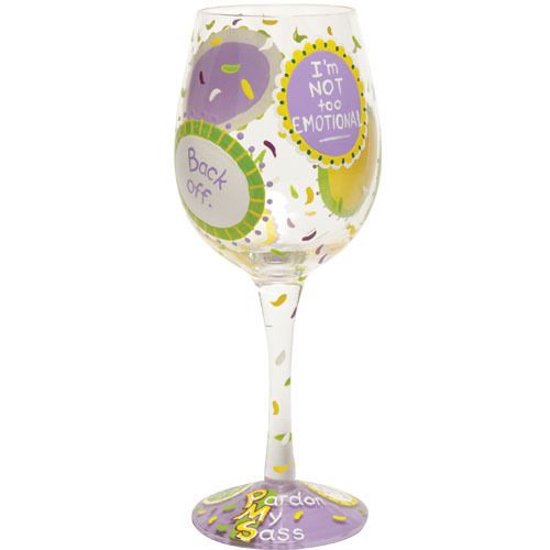 PMS* Funny Hand Painted LOLITA WINE Glass NIB  