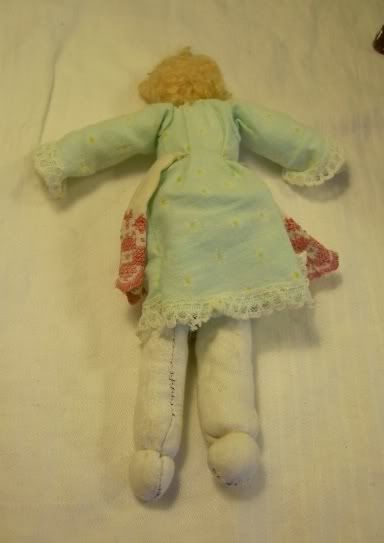 Cathy Peterson  2 RAG art Doll set w/Chair PRIMITIVE POTATO SACK 