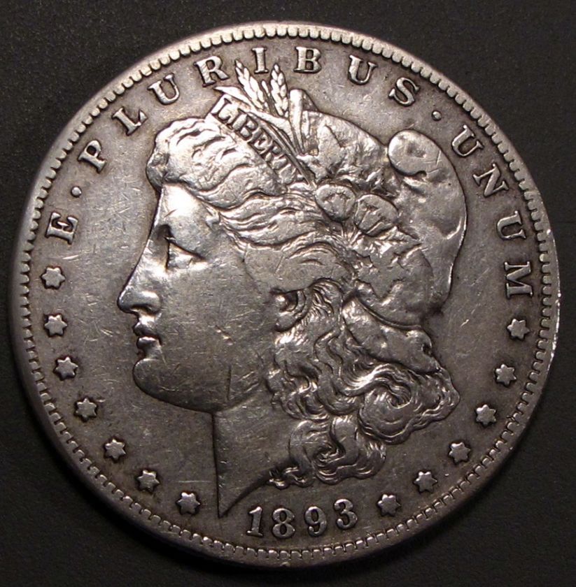 1893 S MORGAN DOLLAR RARE VF+ KEYDATE  