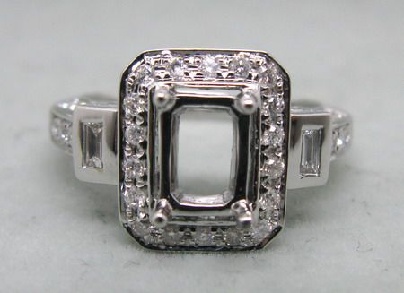 VS G.57CT SOLID 14K WG DIAMOND SETTING SEMI RING MOUNT  