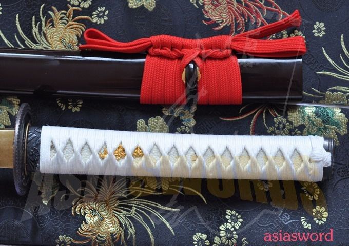 Japanese T10 Red Steel Carving Dragon Katana Sword #101  