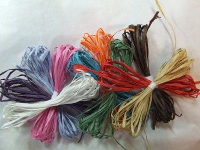 LOT RAFFIA 5 YARDS EA OF ~ 10 COLORS ~ 150 FEET /50 YDS  