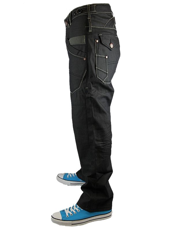 NEW MENS BLACK J2 101408 DESIGNER REGULAR FIT DENIM JEANS ALL SIZES UK 