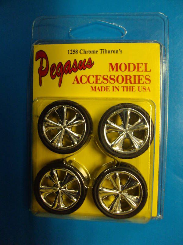 Chrome Tiburon Custom Rims w/Tires Pegasus 1258  