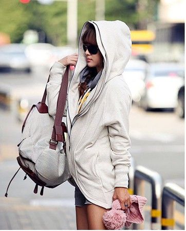 CHIC ASYMMETRIC DOUBLE ZIPPER HOODIE SWEATSHIRT 1434  