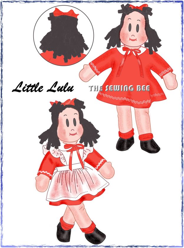 1447 Little Lulu RAG DOLL & Wardrobe Pattern  