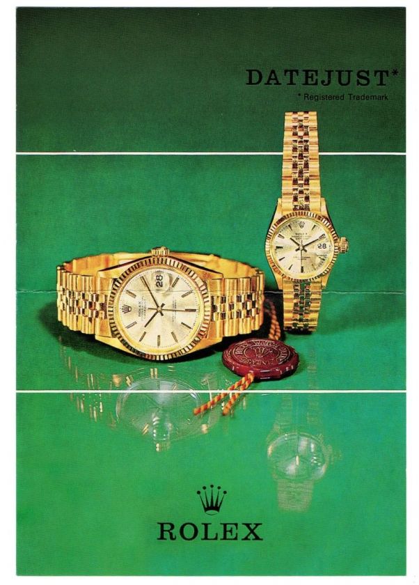   VINTAGE Rolex DATEJUST 1960´s Brochure PAN AM 1601 6517 VOLANTINO