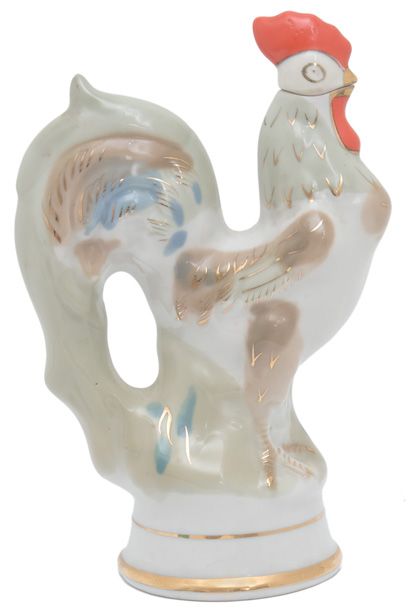 VINTAGE RUSSIAN SOVIET Porcelain Decanter ROOSTER mark  