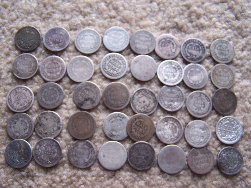 40 low grade Seated Liberty Half Dimes #4  