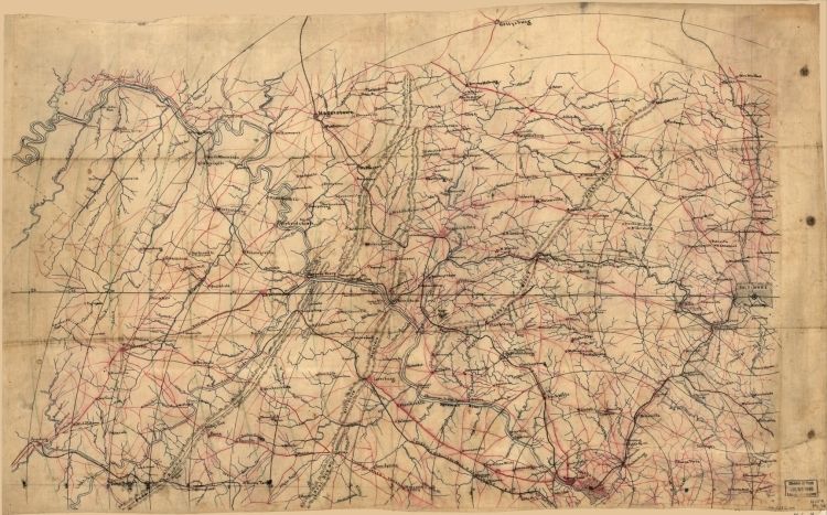 1860s Civil War Map Virginia and Maryland  