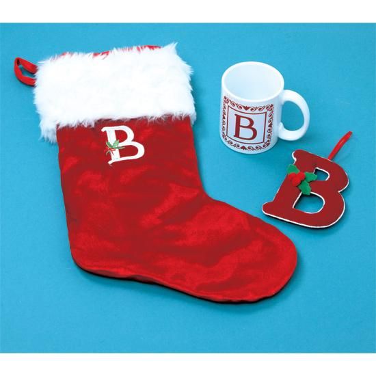 Pc Christmas Monogram Gift Sets Stocking Mug Ornament  