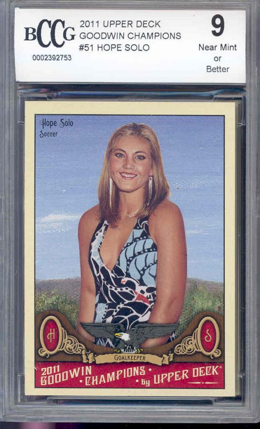 2011 upper deck goodwin #51 HOPE SOLO soccer BGS BCCG 9  