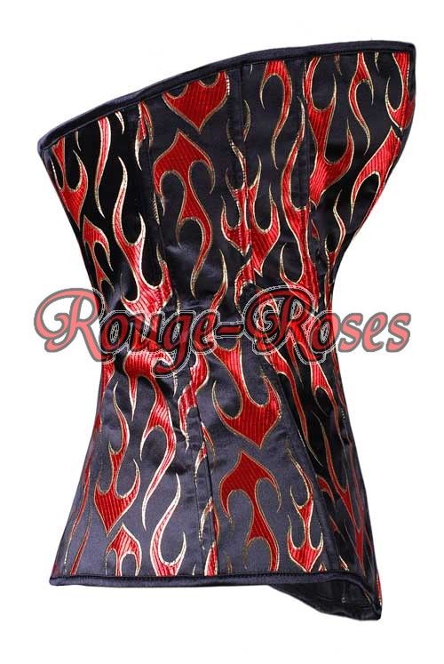 Sexy Rock Fire All Steel Bones CORSET Bustier Tattoo M  