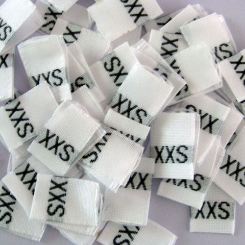 XXS Extra Extra Small Clothing Size Tag label Qty 50  