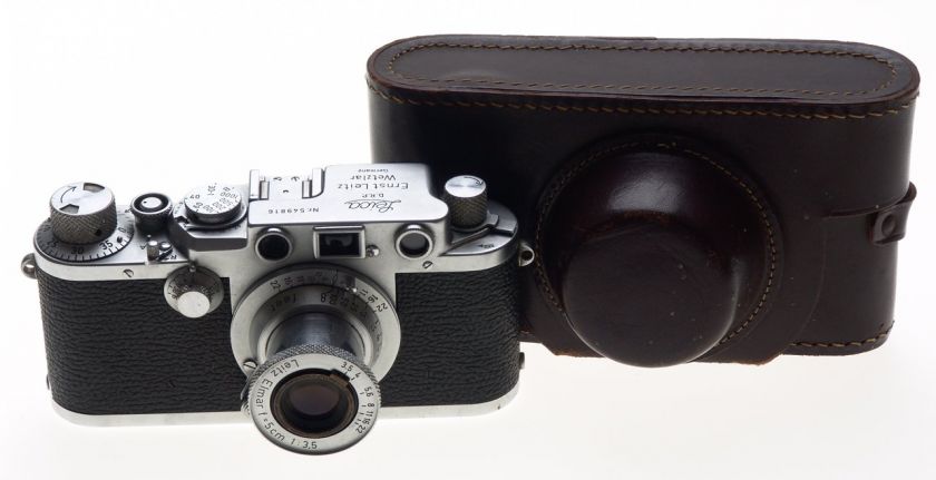 LEICA IIIf RANGEFINDER CAMERA ELMAR f=5cm 13.5 COLLAPSIBLE LENS 3.5 