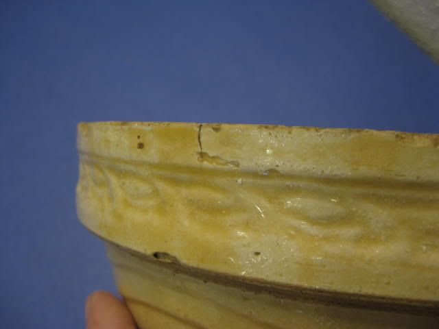 vtg Antique 20s 30s Yelloware Yellowware Bowl AS IS  