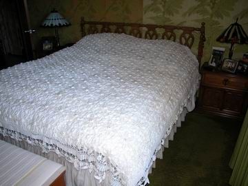 LIMS ANTIQUE VINTAGE CROCHET BEDSPREAD 90 X108 WHITE  