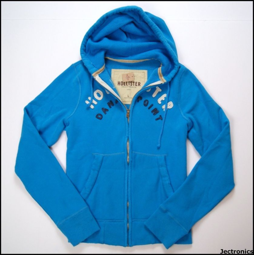 NEW NWT HOLLISTER CO ZIP HOODIE SWEATSHIRT JACKET BLUE  