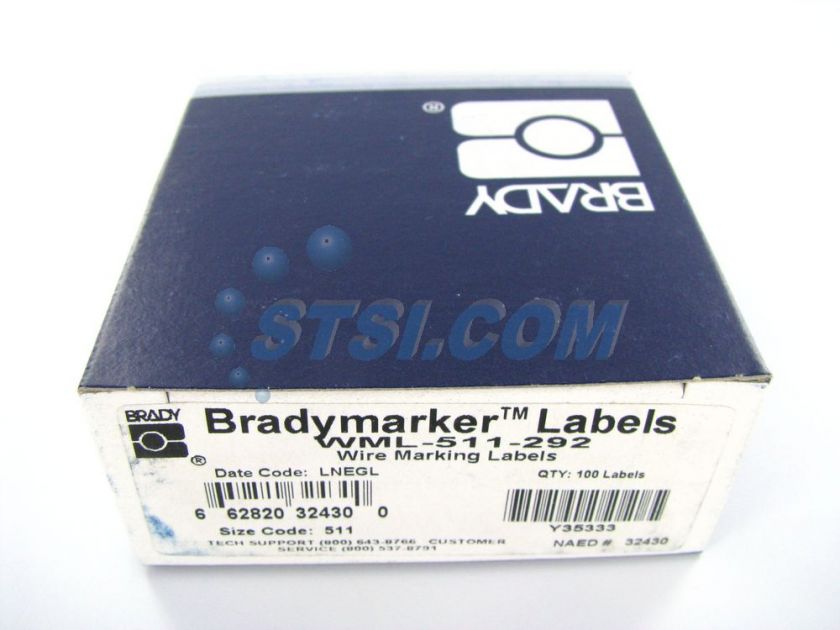   Wire Marking Labels BradyMarker WML 511 292 ~STSI 662820324300  