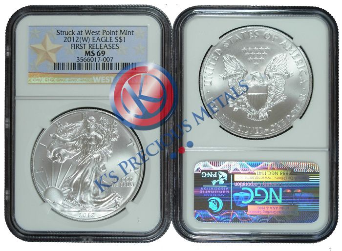   Silver Eagle $1 NGC MS69 MS 69 First Releases West Point Star WPS FR