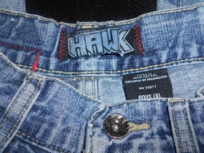 BOYS SIZE 8 TONY HAWK SKATER MEDIUM WASH DEMIM JEANS  