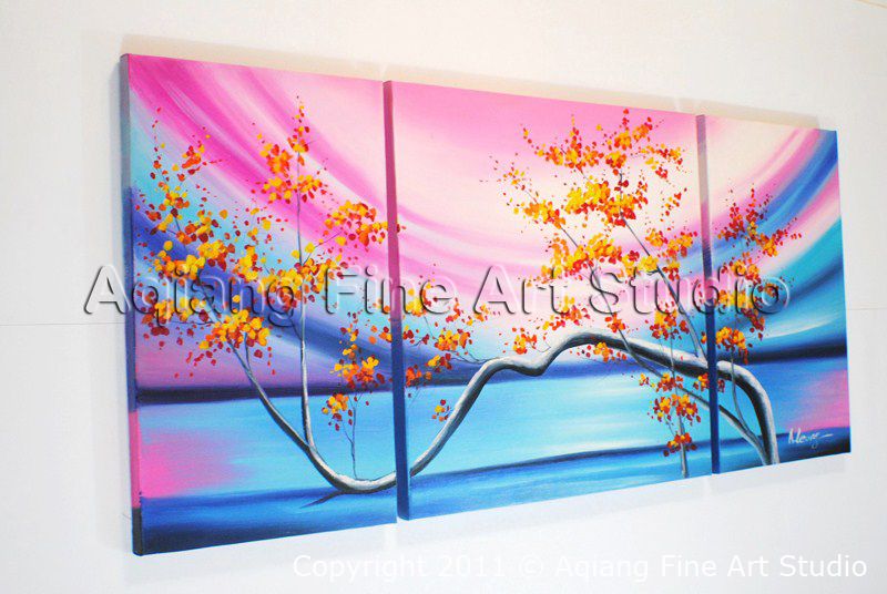 Large Framed Oil Painting Abstract Modern Canvas Wall Art Blossom Tree 