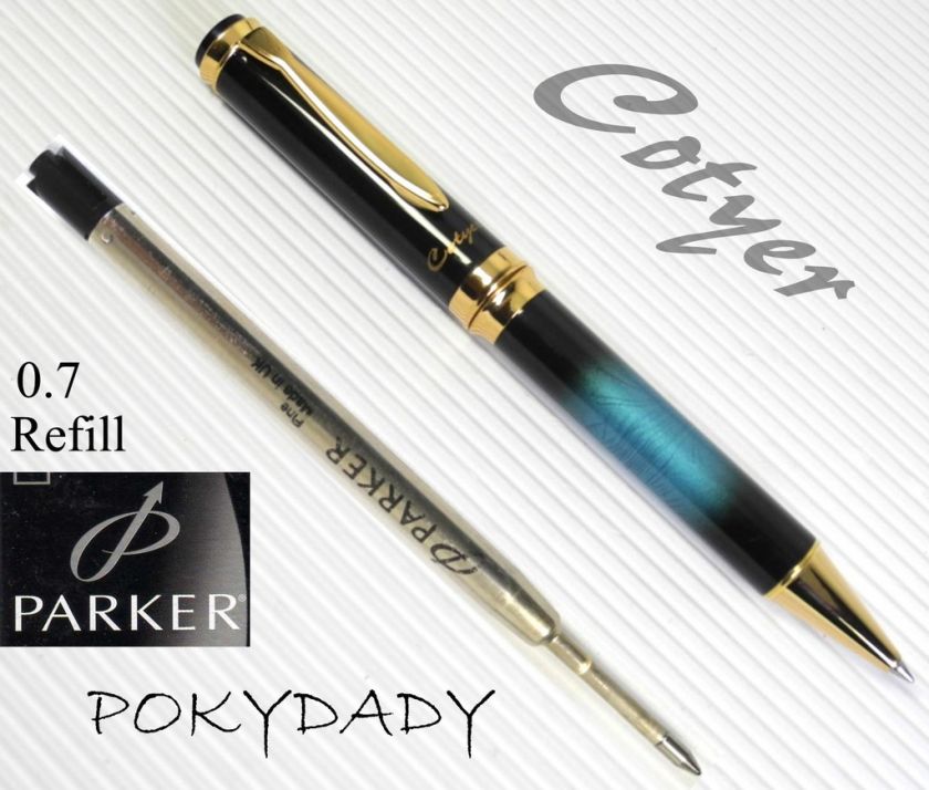 Cotyer Ball point pen V8 MJ Blue + PARKER refill black  