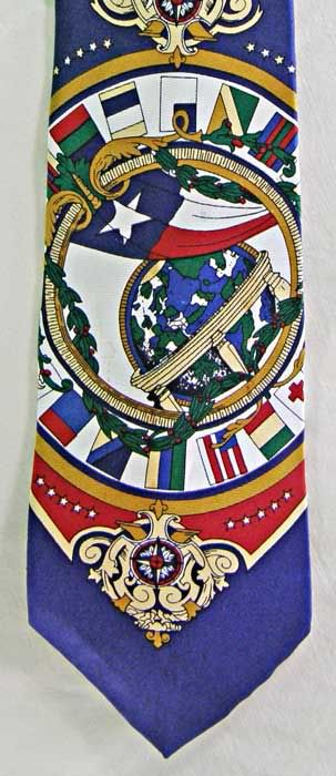 Barry Wells Patriotic Dallas World Trade Center Texas Flag Tie  