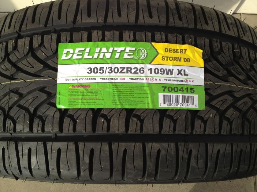 305 30 26 DELINTE 4 new tires 305 30 26 / 3053026  