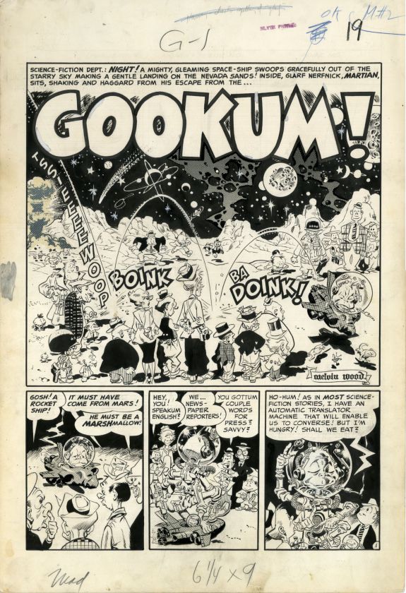 WALLY WOOD   MAD #2 CMPLT 6 PG STORY ORIG ART GOOKUM  