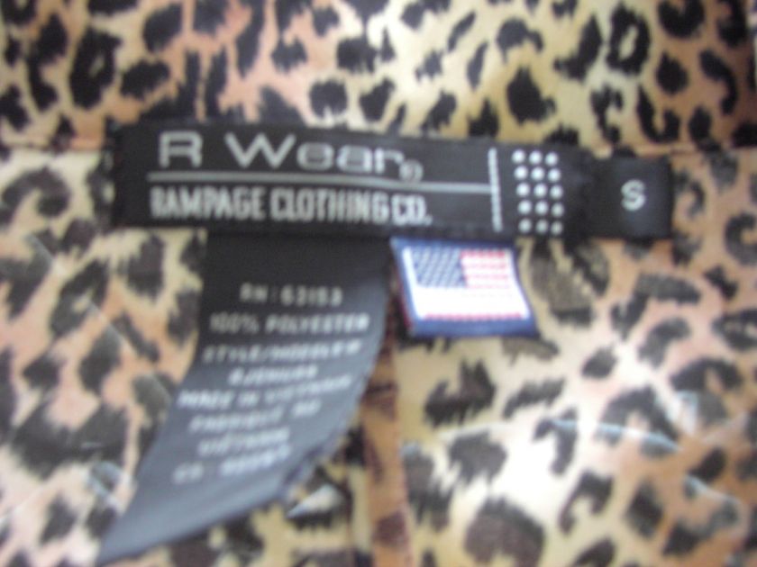 RAMPAGE R WEAR ANIMAL PRINT BLOUSE V NECK SZ S  