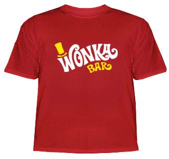 Willy wonka BAR t shirt charlie & chocolate factory  