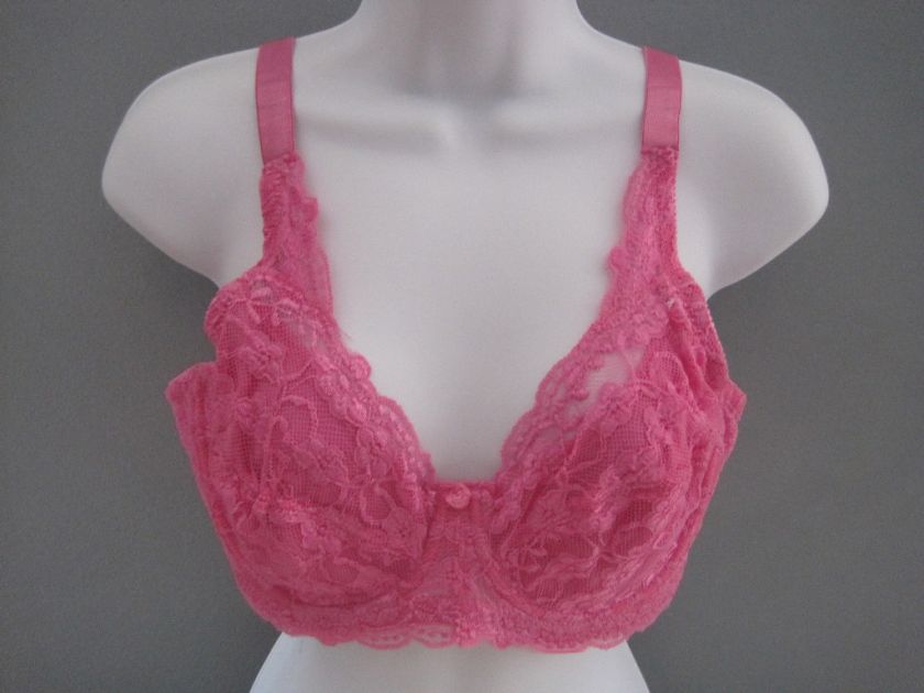 LADY PRINCESS PLUS SIZE LACE BRA 38D PINK NEW  