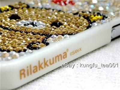 Rilakkuma Relax Bear 3D Bling Rhinestone iPhone 4 Case  