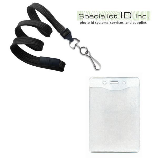 Vertical Name / Convention 3x4 Badge Holder & Lanyard  