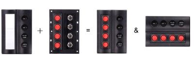 12V 4 GANG LED SWITCH PANEL + BREAKER BOAT/CARAVAN/MARINE  