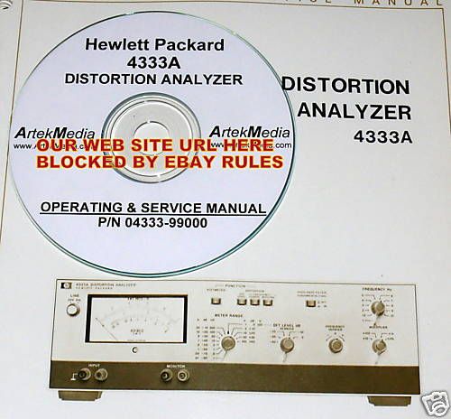 HP 4333A DISTORTION ANALYZER OPERATING & SERVICE MANUAL  