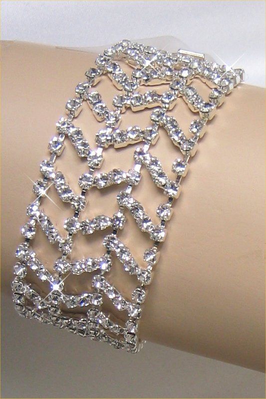 RHINESTONE BRIDAL BRACELET BRIDEMAID PROM GIFT 461  