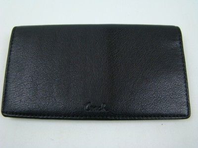   COACH Ashley Signature Leather Checkbook Wallet 46143 Black Authentic