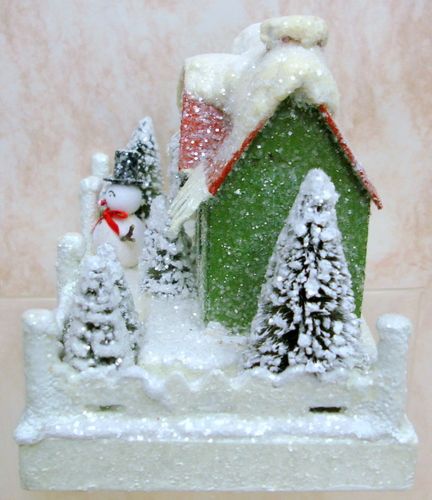 BETHANY LOWE Tradition Paper House Green RETRO LG0775  