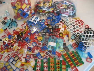 50 LEGO DOORS WINDOWS FENCES PIECES LOT house town city  