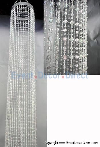 5ft Gemstone Beaded Acrylic Crystal Chandelier Wedding Event Decor 