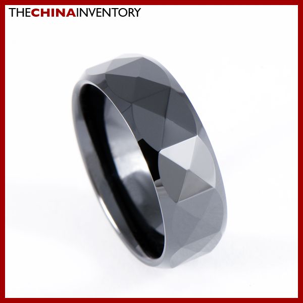 8MM SIZE 10.5 BLACK CERAMIC WEDDING BAND RING R0905