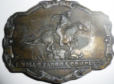 Wells Fargo & Company 1902 Pony Express Belt Buckle  