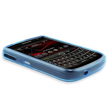 FOR BLACKBERRY TOUR 9630 LCD SCREEN PROTECTOR+BLUE TPU RUBBER SKIN 