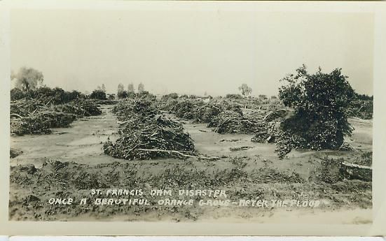 Postcard Santa Clarita CA St Francis Dam Disaster 1928a  